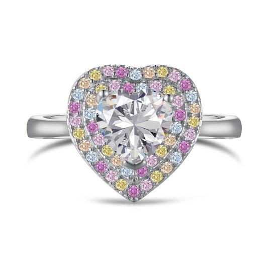 [Together]Delicate Ebullient Heart Shape Wedding Ring