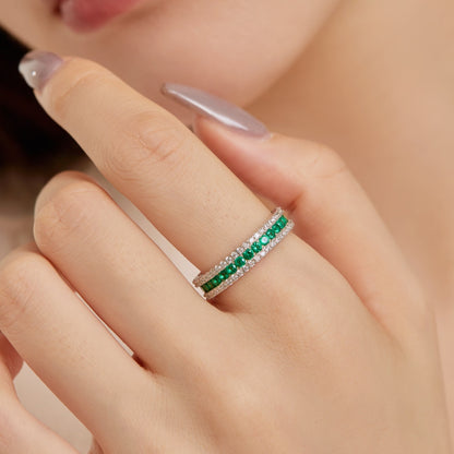 [Together]Delicate Colorful Round Cut Daily Ring