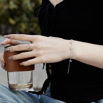 [Together]Four-Leaf Clover Hollow Butterfly Bracelet