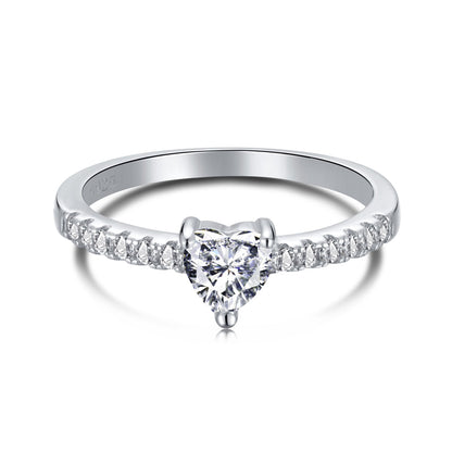 [Together]0.5 Carat CaratEternity Charming Heart Shape Lover Ring