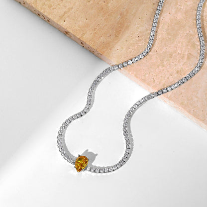 [Together]1.0 carat Unique Pear Cut Tennis Necklace