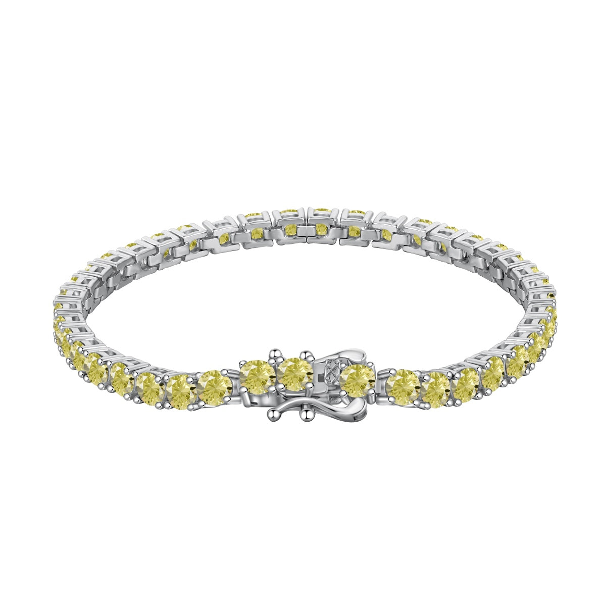 [Together]Ornate Dazzling Round Cut Tennis Bracelet