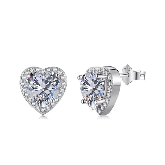 [Together]Sparkling Heart Shape Lover Earrings