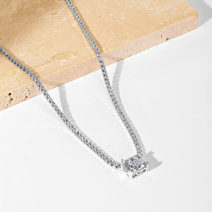 [Together]4.0 Carat Elegant Radiant Cut Necklace