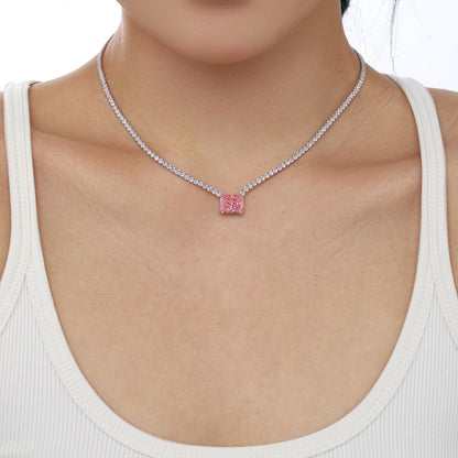 [Together]4.0 Carat Elegant Radiant Cut Necklace