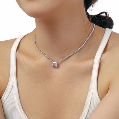 [Together]4.0 Carat Elegant Radiant Cut Necklace