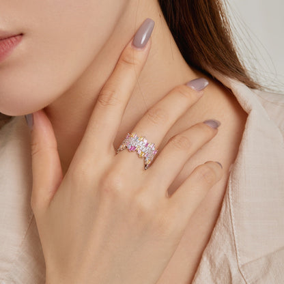 [Together]Luxurious Colorful Radiant Cut Daily Ring