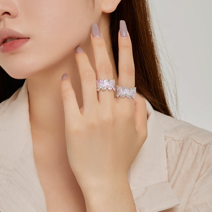 [Together]Luxurious Colorful Radiant Cut Daily Ring