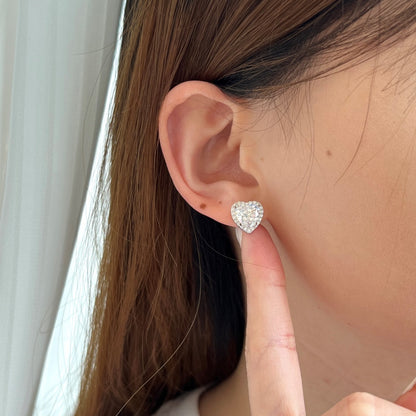 [Together]Sparkling Heart Shape Lover Earrings