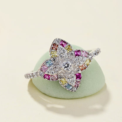 [Together]Luxurious Colorful Flower Shape Banquet Ring