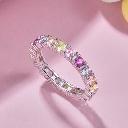 [Together]Dazzling Lustrous Round Cut Tennis Ring