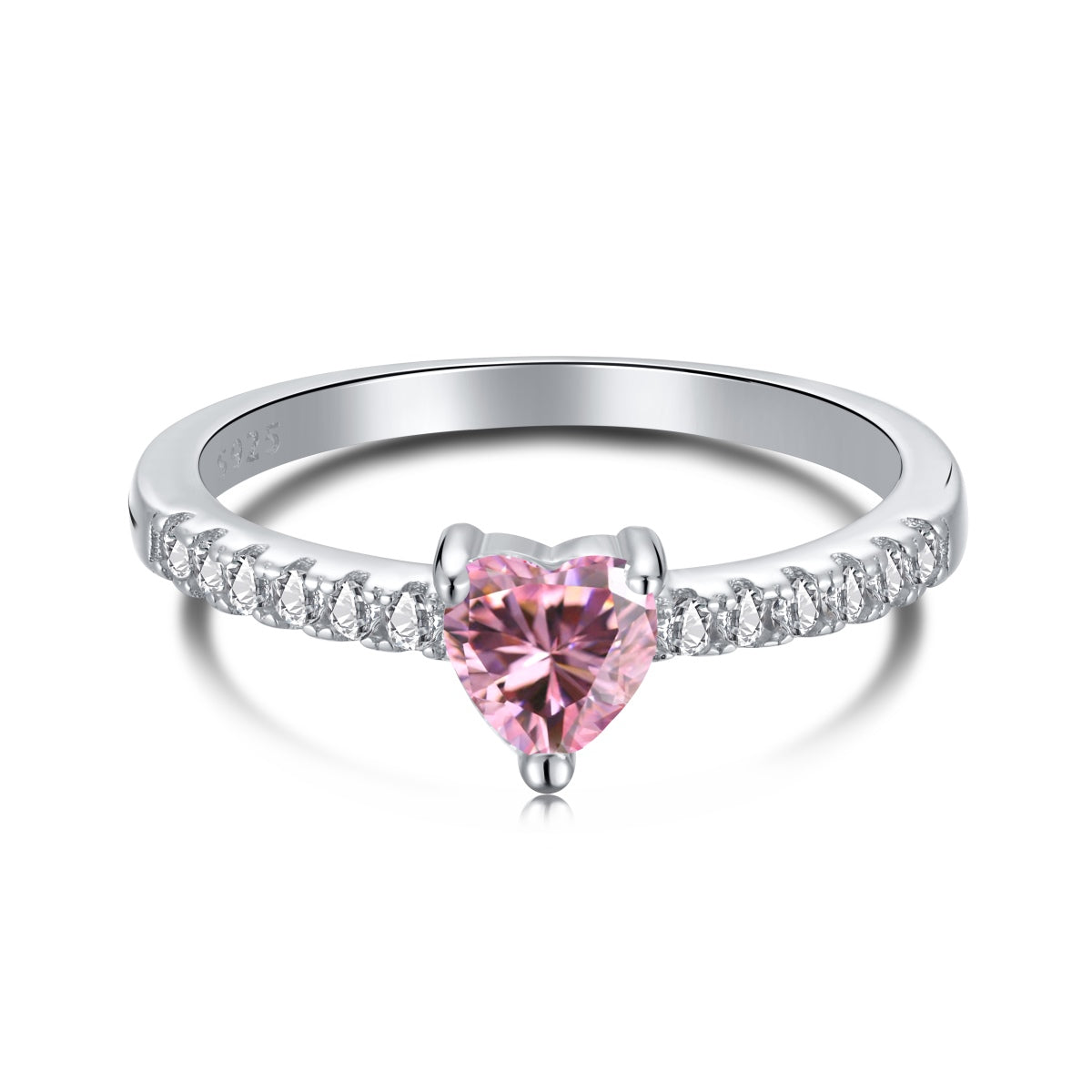 [Together]0.5 Carat CaratEternity Charming Heart Shape Lover Ring