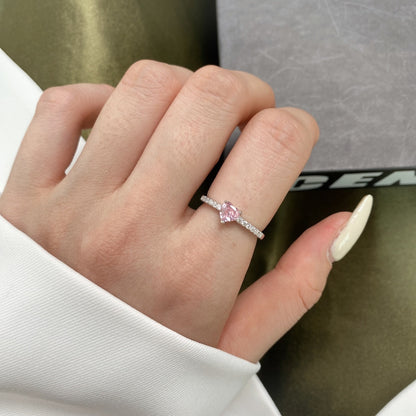 [Together]0.5 Carat CaratEternity Charming Heart Shape Lover Ring