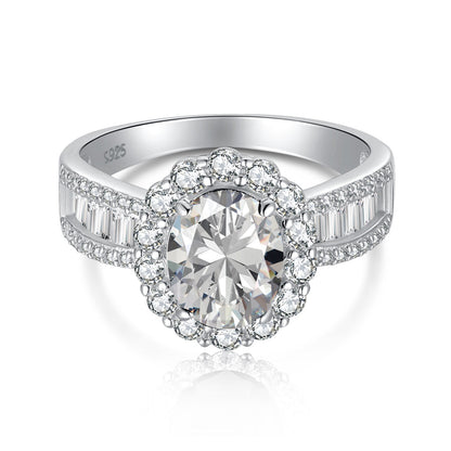 [Together]1.5 Carat Dazzling Charming Oval Cut Banquet Ring