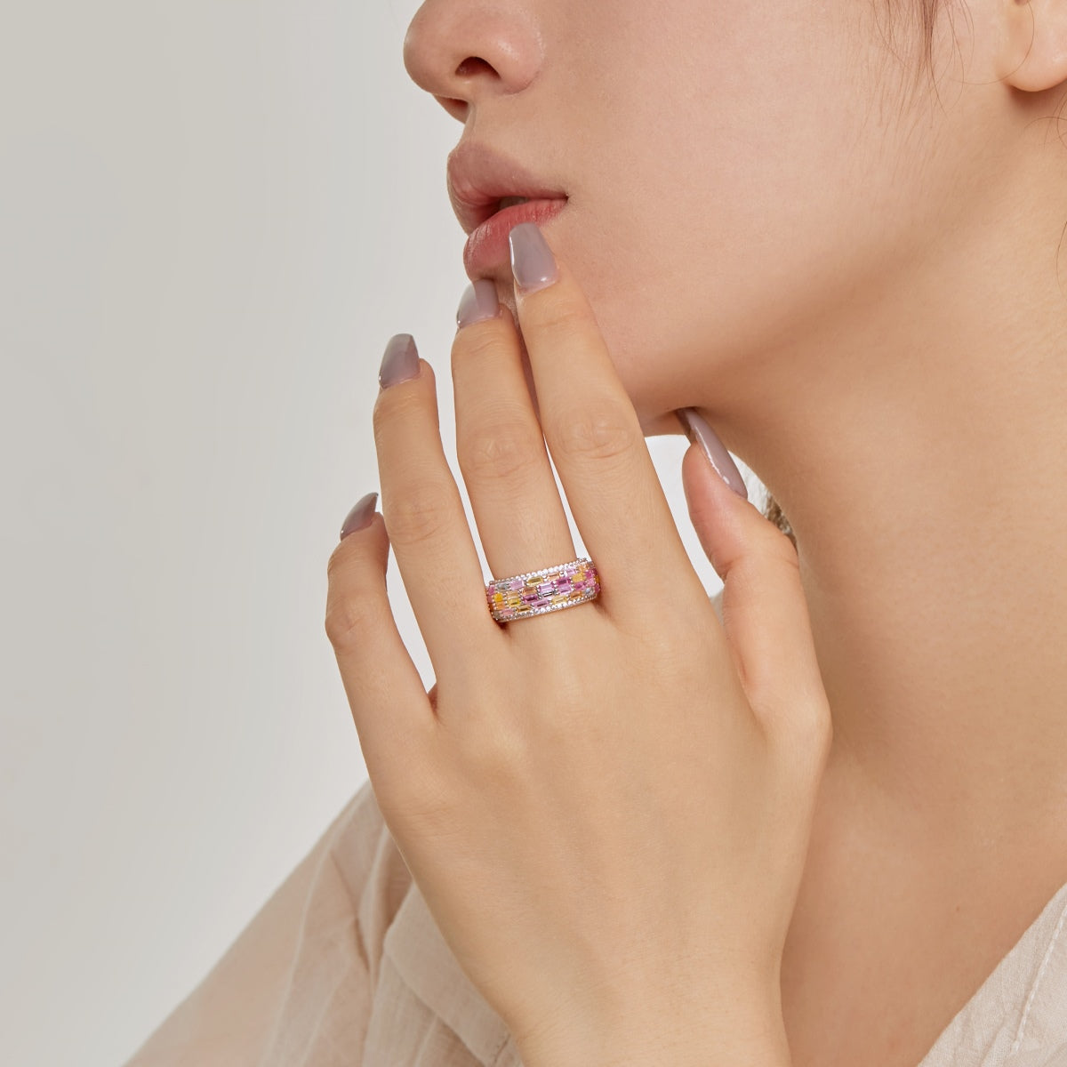 [Together]Radiant Colorful Radiant Cut Daily Ring