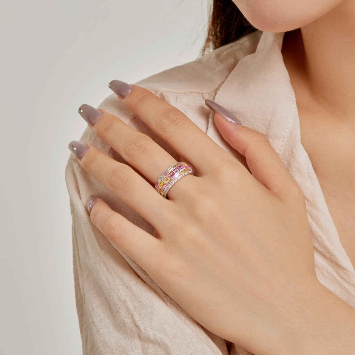 [Together]Radiant Colorful Radiant Cut Daily Ring