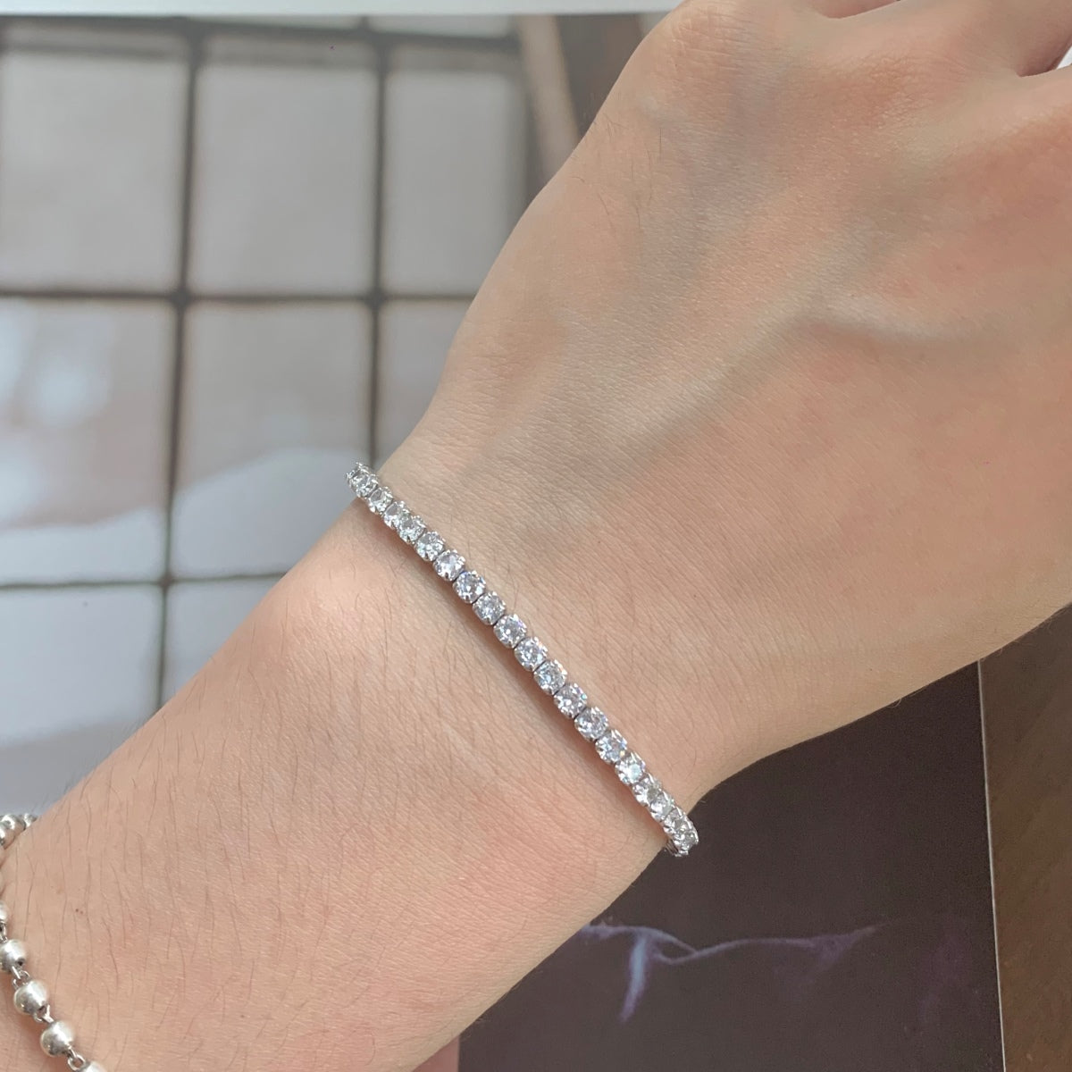 [Together]Sparkling Round Cut Daily Bracelet