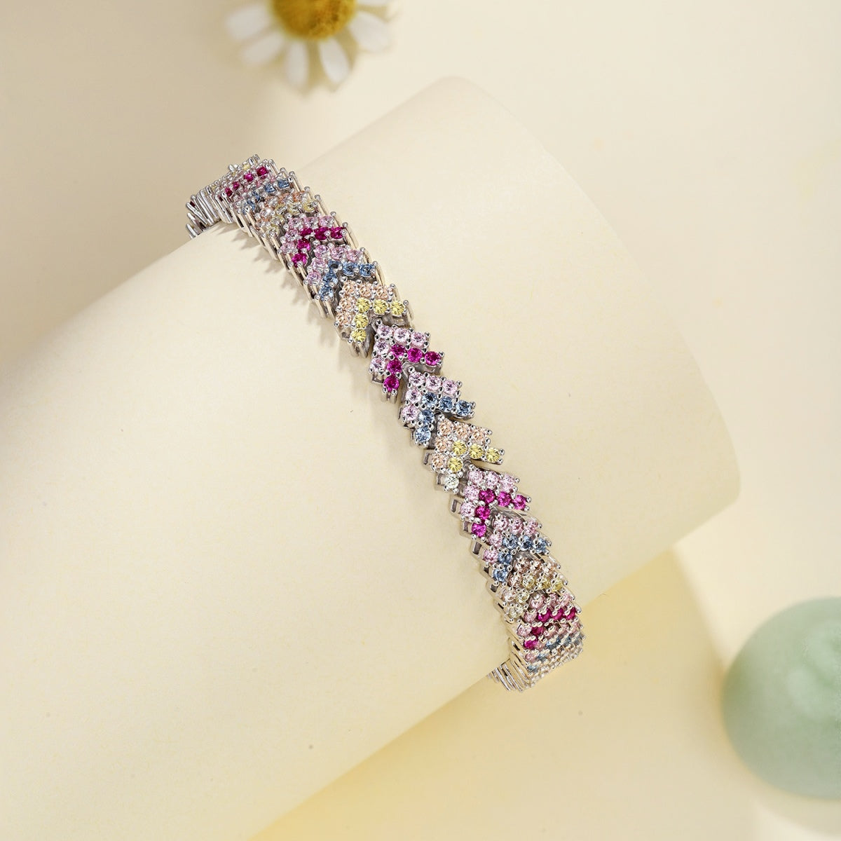 [Together]Ornate Sparkling Round Cut Party Bracelet