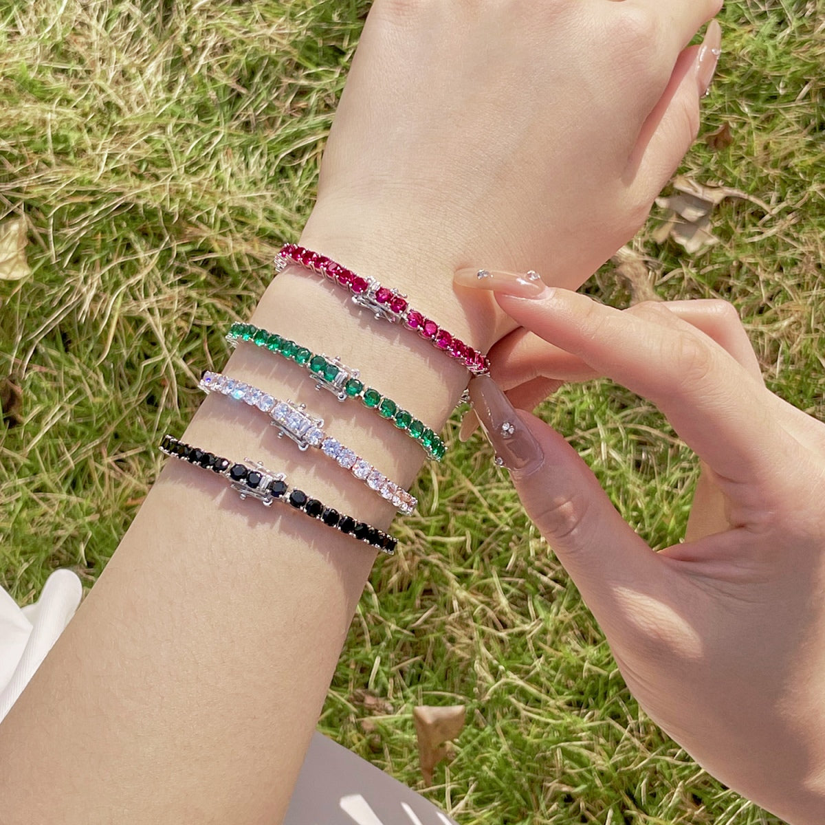 [Together]Radiant Colorful Round Cut Party Bracelet