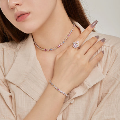 [Together]Sparkling Colorful Water Drop Shape Daily Ring