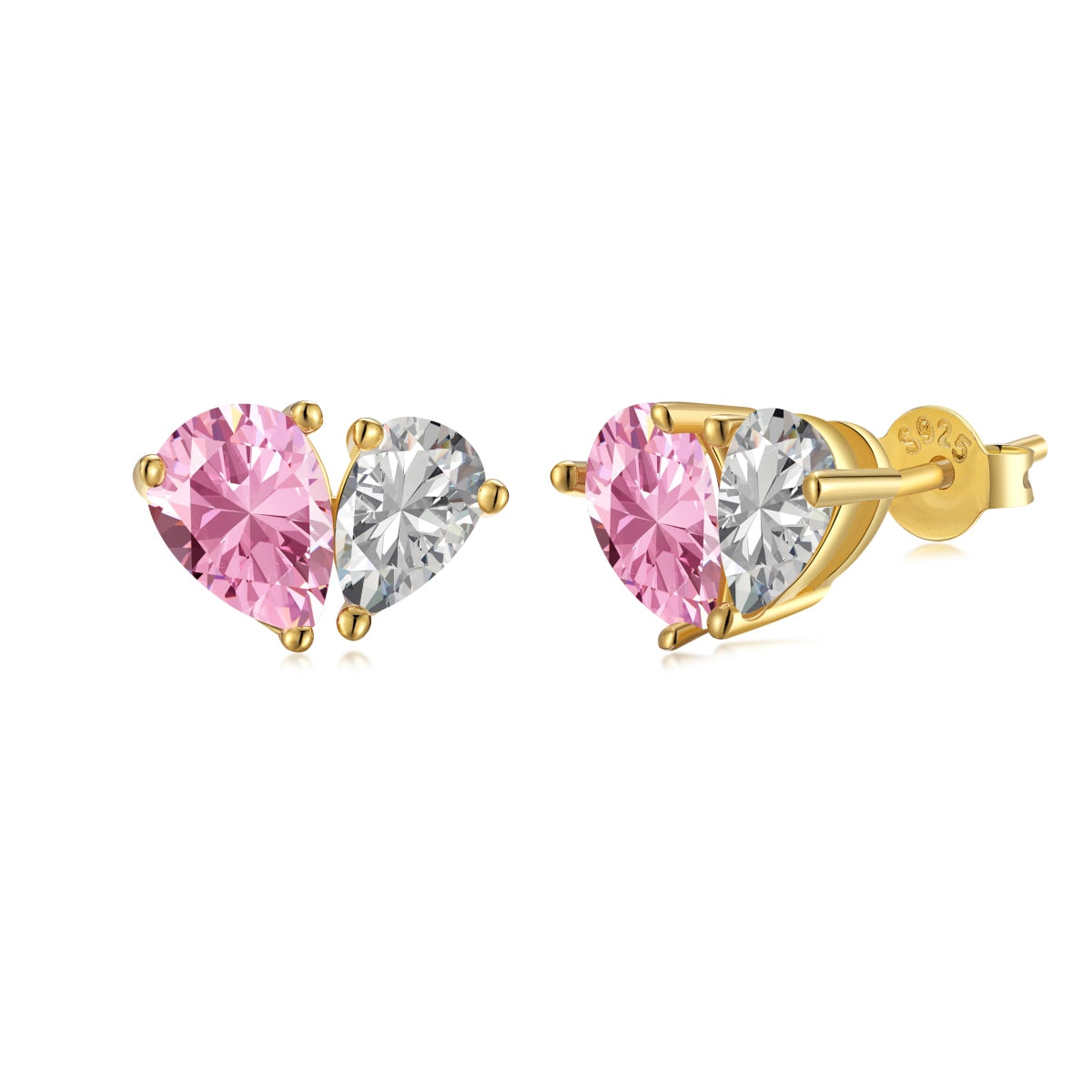 [Together]Dazzling Elegant Heart Cut Lover Earrings