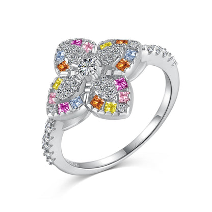 [Together]Luxurious Colorful Flower Shape Banquet Ring