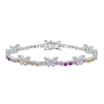 [Together]Ornate Colorful Butterfly Shape Round Cut Daily Bracelet