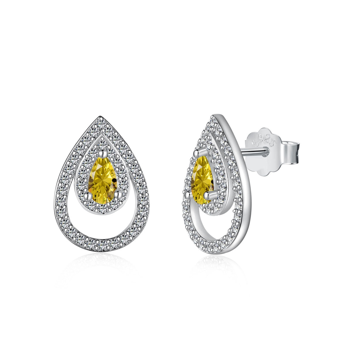 [Together]Sparkling Delicate Water Drop Shape Daily Earrings