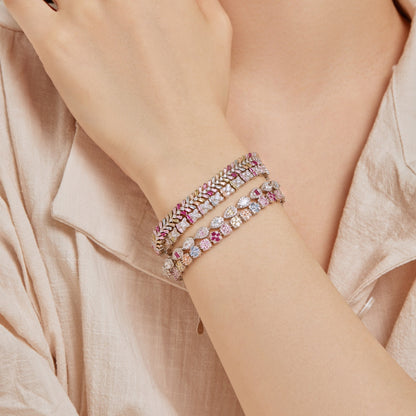 [Together]0.25 Carat Radiant Water Drop Shape Daily Bracelet