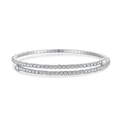 [Together]Row of Diamonds Round Fashion Bracelet