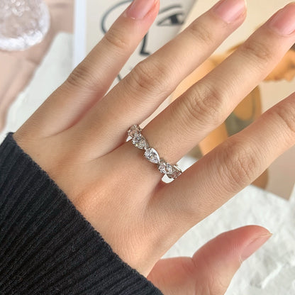 [Together]Exquisite Pear Cut Tennis Ring