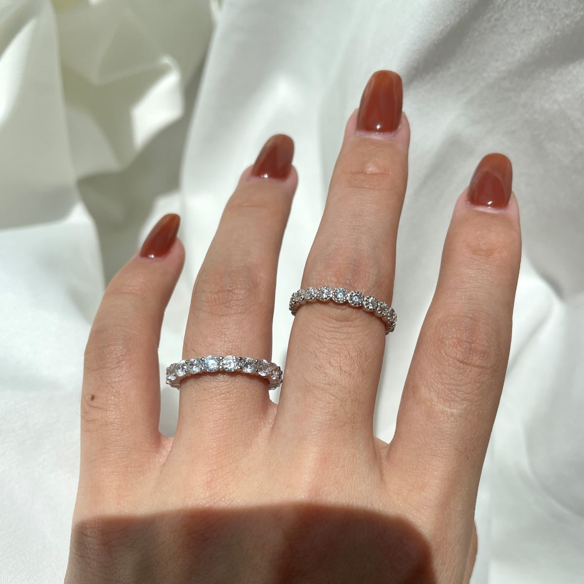 [Together]Sparkling Round Cut Tennis Ring